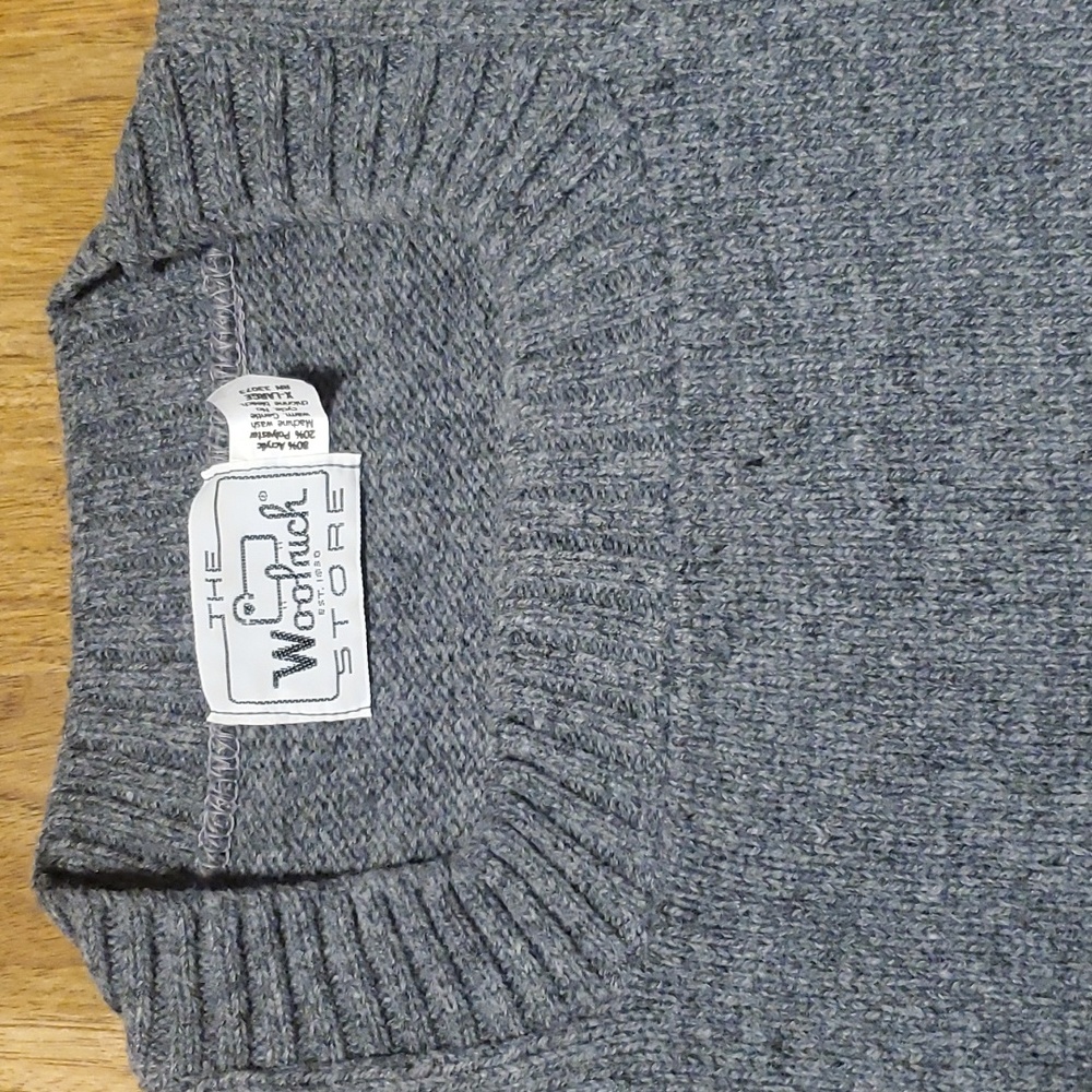 Woolrich Square Neck Sweater Womens Size XL Gray Excellent Condition